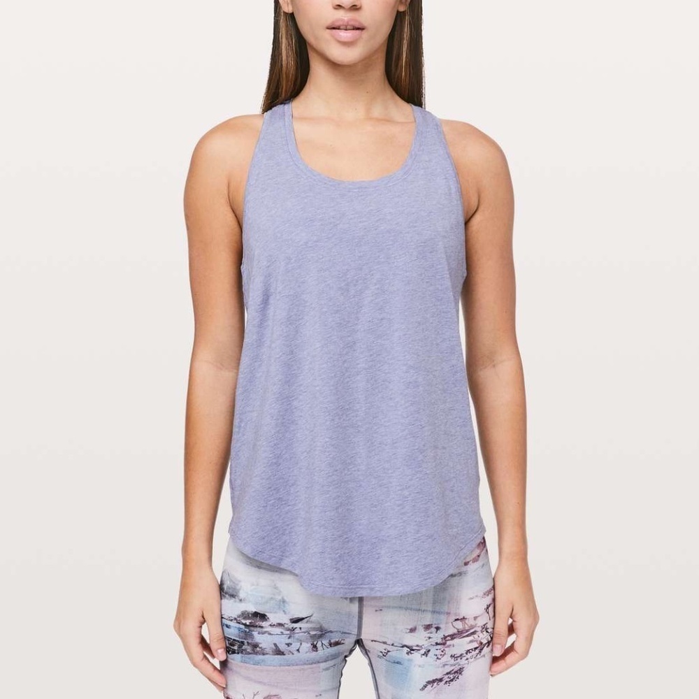 Lululemon - Love Tank, Pleated, Heather Purple Colour, Very Good Condition